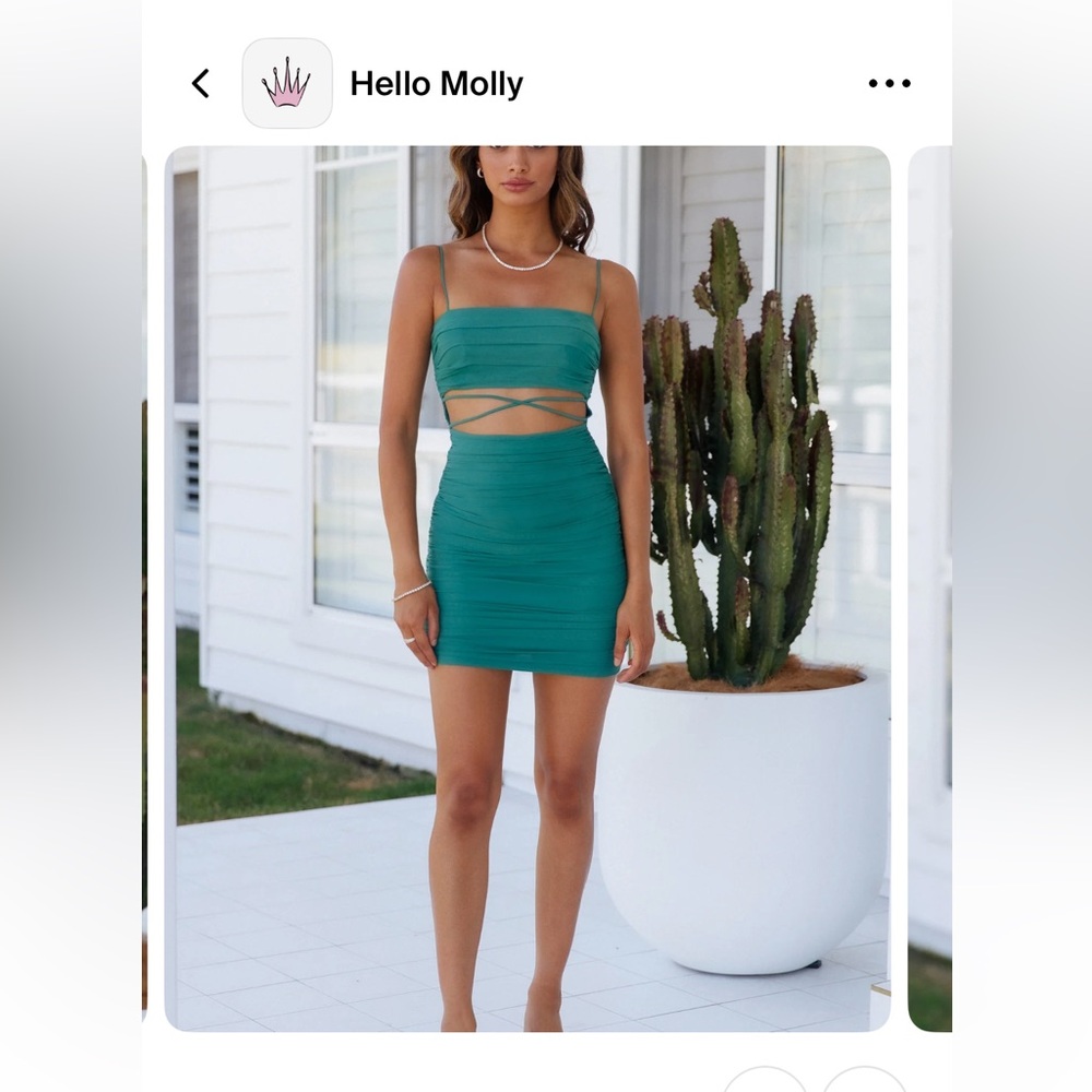 Hello Molly green mini dress